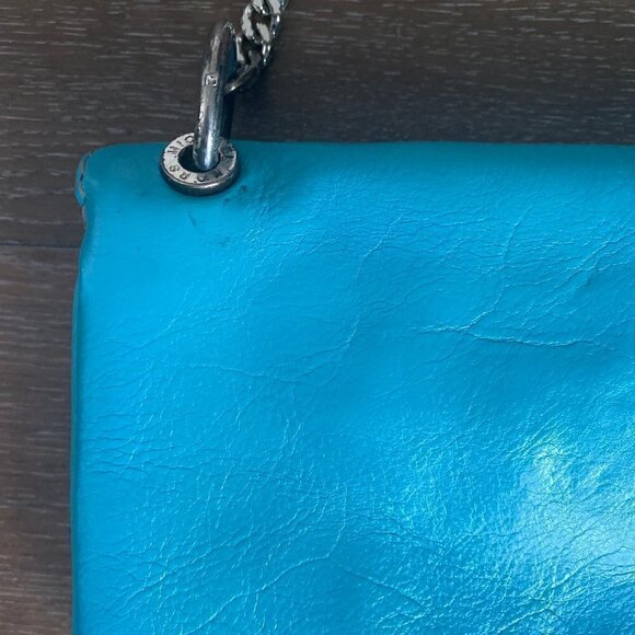 Michael Kors Leather Clutch Shoulder Bag | Blue - Picture 5 of 10